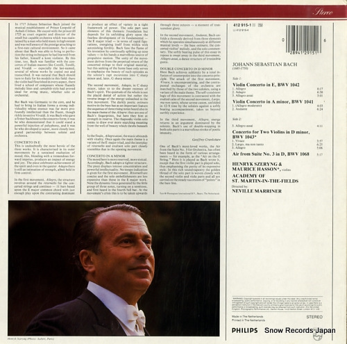 SZERYNG, HENRYK bach; violin concertos in e major, a minor 412915-1