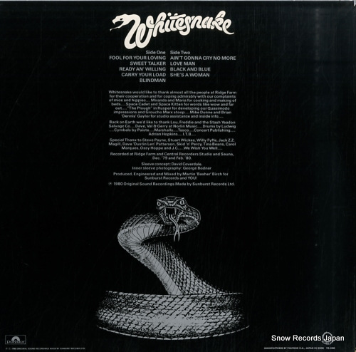 WHITESNAKE ready an' willing MPF1306