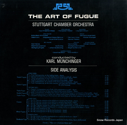 MUNCHINGER, KARL bach; the art of fugue SL1197-8