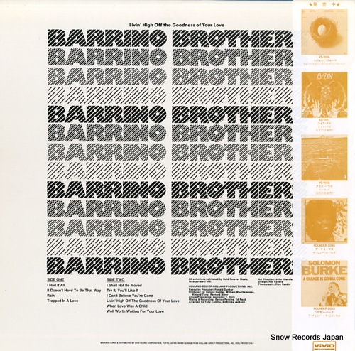 BARRINO BROTHERS livin' high off the goodness of your love VS-1055