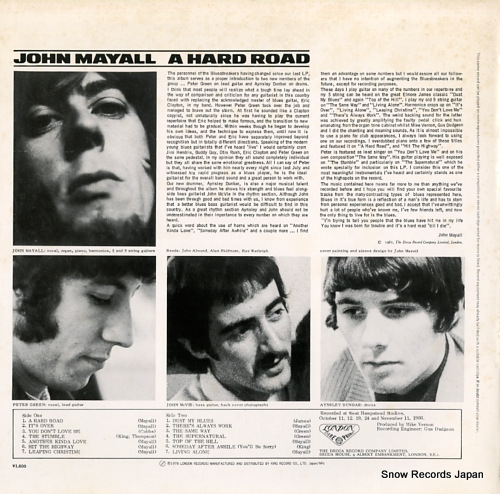 MAYALL, JOHN, AND THE BLUES BREAKERS a hard road K16P-9069