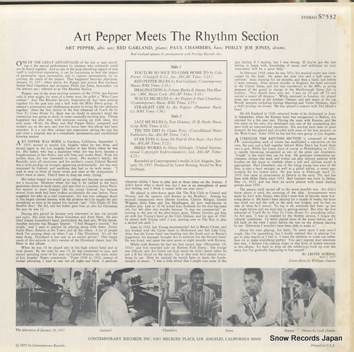 ȡڥåѡ art pepper meets the rhythm section S7532