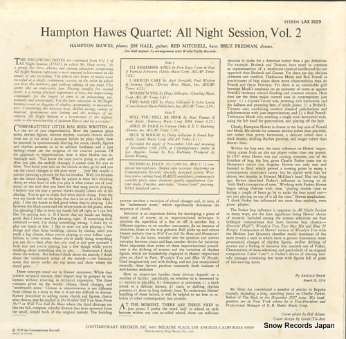HAWES, HAMPTON all night session vol.2 LAX3029