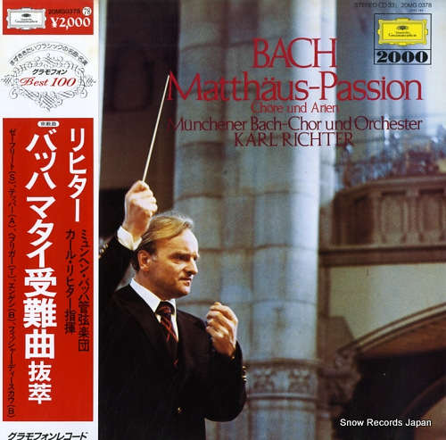 RICHTER, KARL bach; matthaus-passion 20MG0378