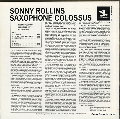 ˡ saxophone colossus PR7326