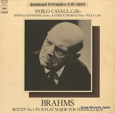 CASALS, PABLO brahms; sextet no.1 in b-flat major for strings op.18 SOCU7