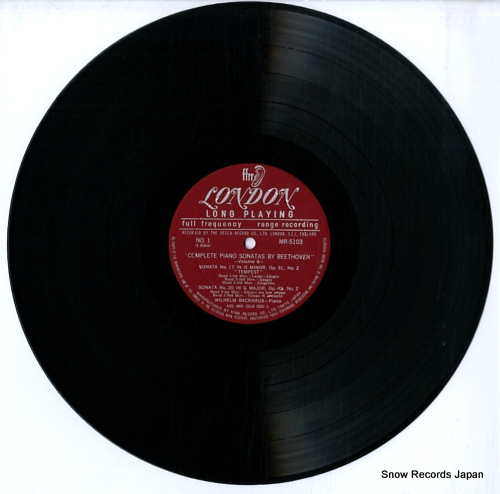 BACKHAUS, WILHELM beethoven; complete piano sonatas=vol.6 MR-5103