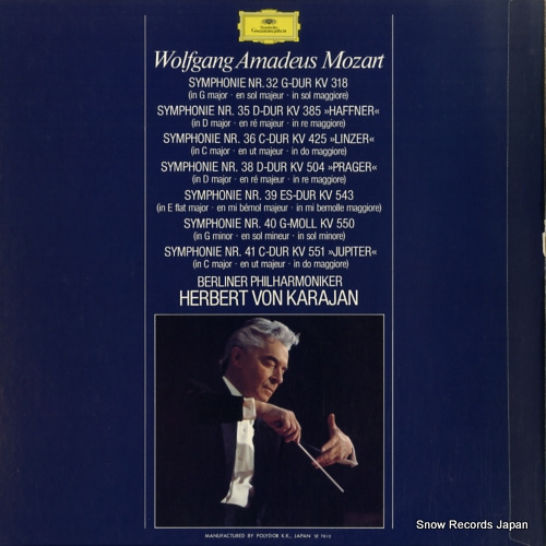 KARAJAN, HERBERT VON mozart; symphonien 32.35.36.38.39.40.41 MG8335