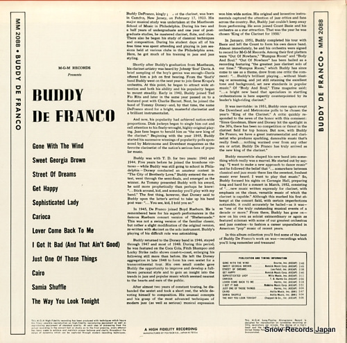 DE FRANCO, BUDDY buddy de franco MM2088