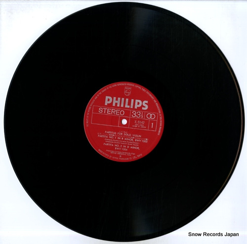 GRUMIAUX, ARTHUR bach; partitas for solo violin no.1, no.2, no.3 X-5542