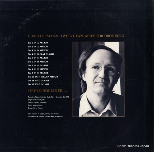HOLLIGER, HEINZ telemann; twelve fantasies for oboe solo OX-7209-ND
