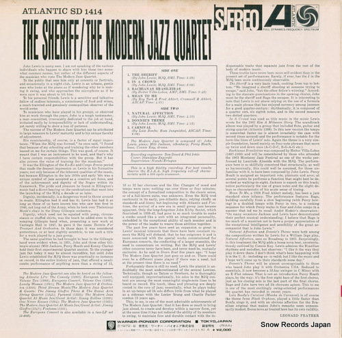MODERN JAZZ QUARTET, THE the sheriff P-6089A