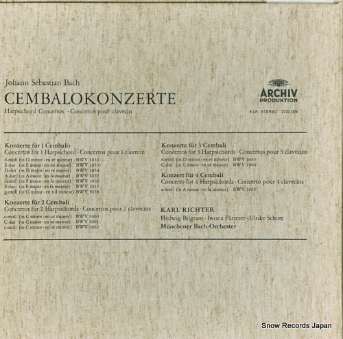 RICHTER, KARL bach; cembalokonzerte 2722009 / 2564039-43