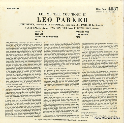 PARKER, LEO let me tell you 'bout it DY-5801-02