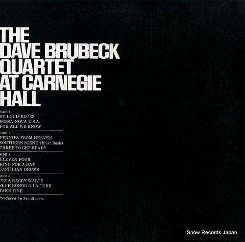 BRUBECK, DAVE at carnegie hall 36AP1488-9