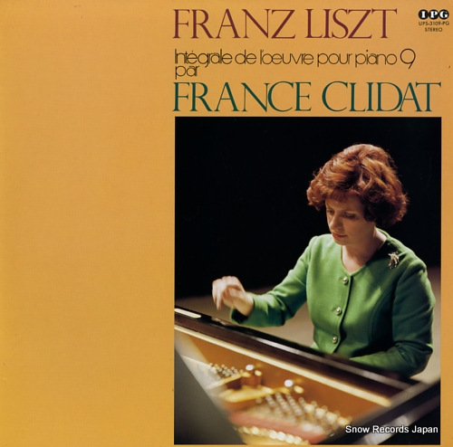 CLIDAT, FRANCE liszt; integrale de l'oeuvre pour piano 9 UPS-3109-PG - front cover