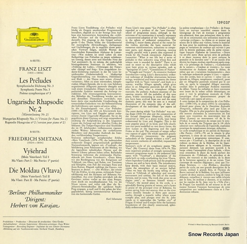 KARAJAN, HERBERT VON liszt; les preludes, ungarische rhapsodie nr.2 139037