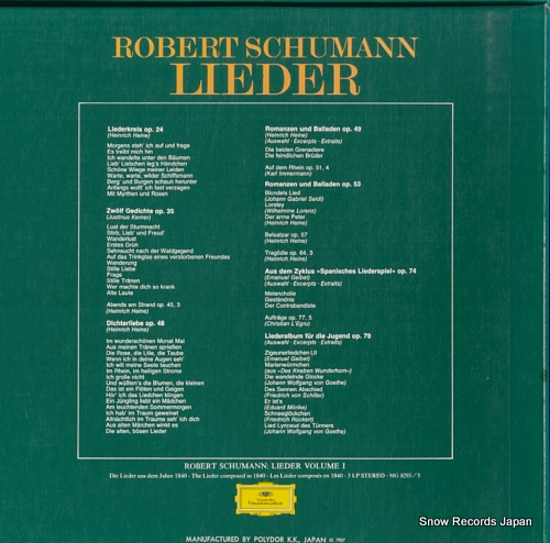 FISCHER-DIESKAU, DIETRICH schumann; lieder vol.2 MG8368/70