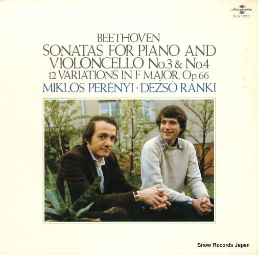 PERENYI, MIKLOS / DEZSO RANKI beethoven; sonatas for piano and violoncello no.3 & 4 SLA1226