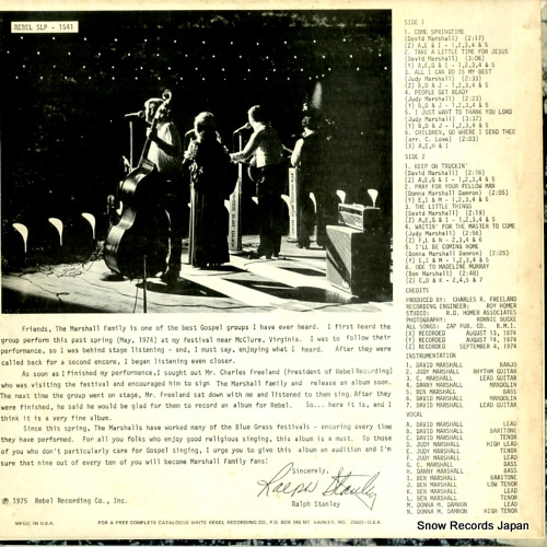 MARSHALL FAMILY, THE come springtime SLP-1541