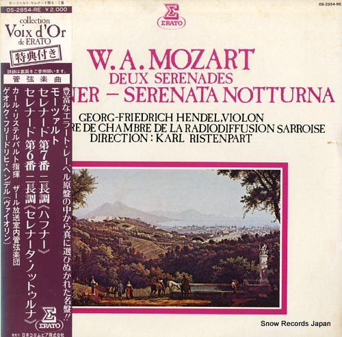 RISTENPART, KARL mozart; deux serenades