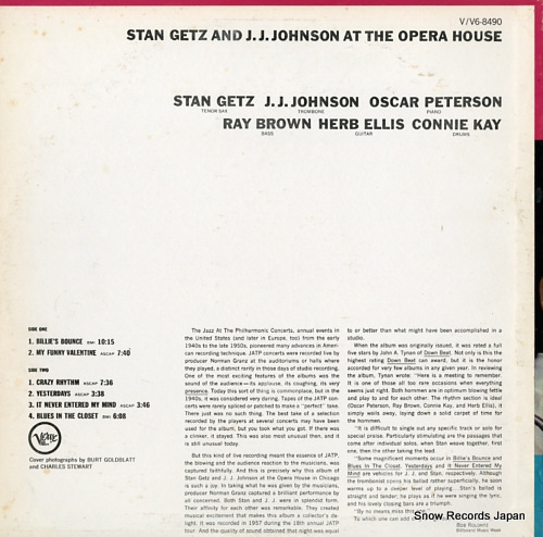 GETZ, STAN, AND J.J. JOHNSON at the opera house V6-8490