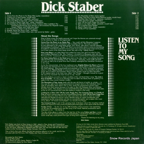 STABER, DICK listen to my song FR149