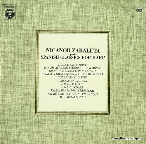 ZABALETA, NICANOR plays spanish classics for harp HRS-1033-EV