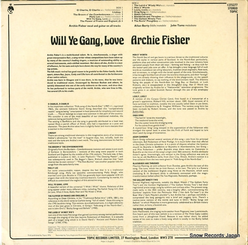 FISHER, ARCHIE will ye gang, love 12TS277
