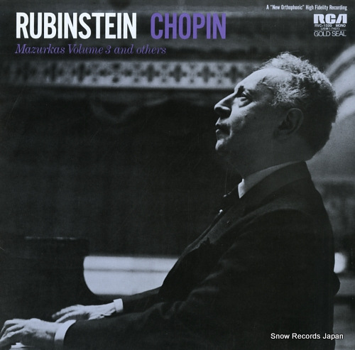 RUBINSTEIN, ARTUR chopin; mazurkas volume 3 and others RVC-1599