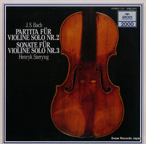 SZERYNG, HENRYK bach; partia fur violine solo nr. 2 20MA0053