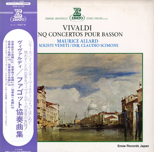 ALLARD, MAURICE vivaldi; cinq concertos pour basson ERA-2109