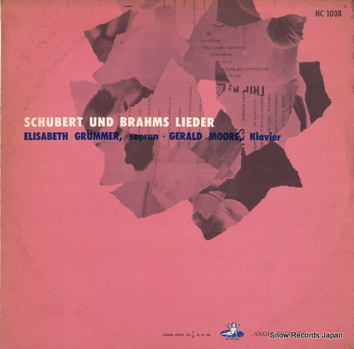 GRUMMER, ELISABETH schubert und brahms lieder HC1038