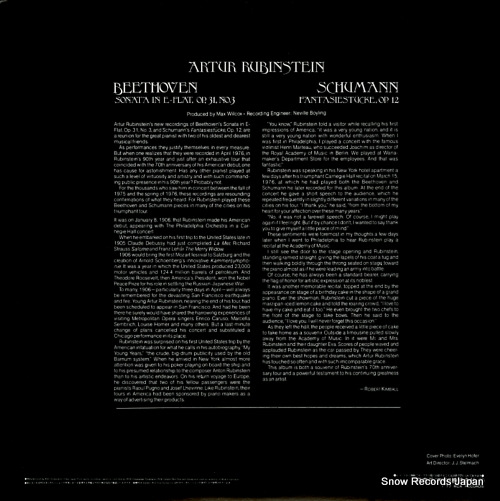 RUBINSTEIN, ARTUR beethoven; sonata in e-flat op.31 no.3 RVC-2150