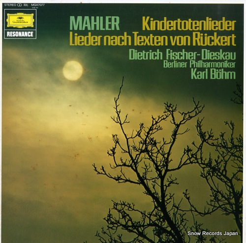 BOHM, KARL mahler; kindertotenlieder MGX7077