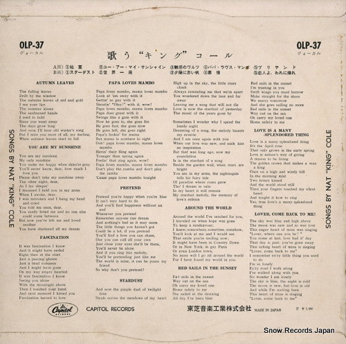 COLE, NAT KING songs by nat king cole OLP-37