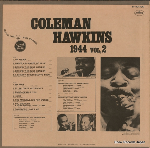 HAWKINS, COLEMAN coleman hawkins 1944 vol,2 BT-2013M