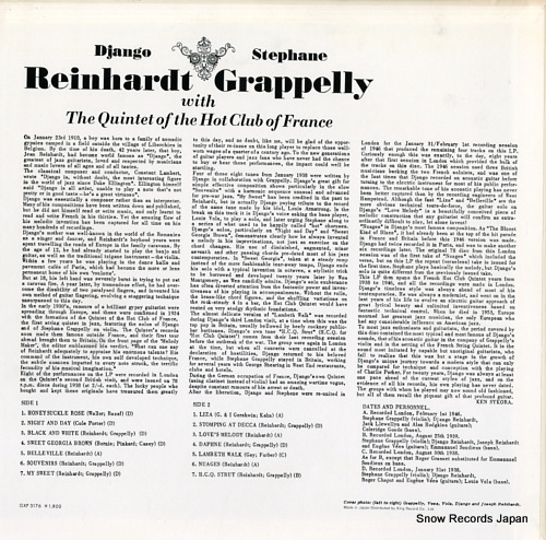 REINHARDT, DJANGO django reinhardt & stephane grappelly GXF-3176M