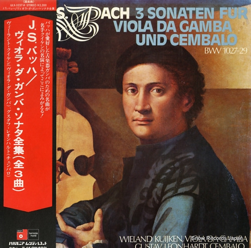 LEONHARDT, GUSTAV bach; 3 sonaten fur viola gamba und cembalo ULX-3237-H