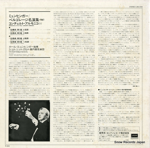 MUNCHINGER, KARL pergolesi; concerti armonici nos.1-4 L18C-5120