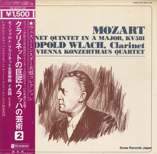 WLACH, LEOPOLD mozart; clarinet quintet OW-8037-AW