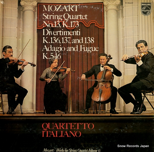 QUARTETTO ITALIANO mozart; string quartet no.13, k.173 X-8669