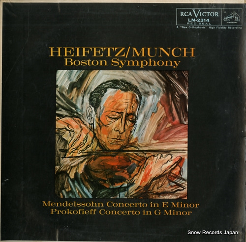 HEIFETZ, JASCHA mendelssohn; concerto in e minor LM-2314