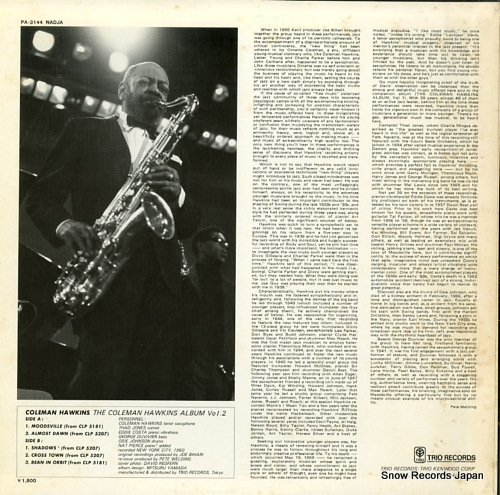 HAWKINS, COLEMAN the coleman hawkins album vol.2 PA-3144