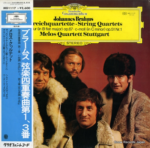 MELOS QUARTETT STUTTGART brahms; string quartets in b flat major MG1117