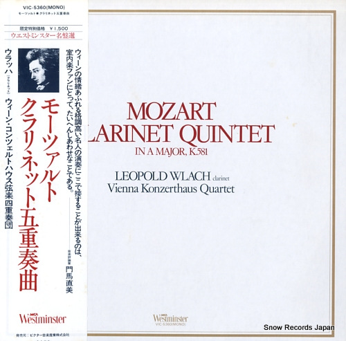 WLACH, LEOPOLD mozart; clarinet quintet VIC-5360