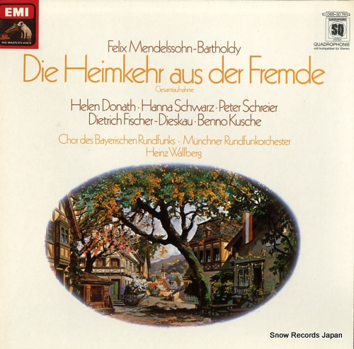 WALLBERG, HEINZ mendelssohn-bartholdy; die heimkehr aus der fremde op.89 1C065-30741Q - front cover