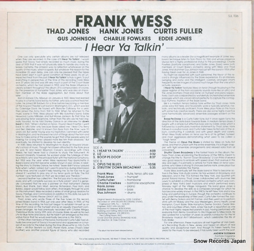 WESS, FRANK i hear ya talkin' SJL1136