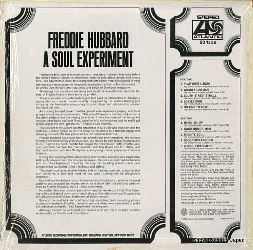 HUBBARD, FREDDIE a soul experiment SD1526 - back cover
