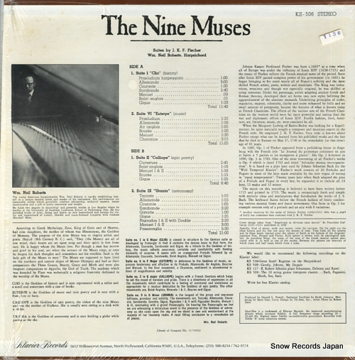 ROBERTS, NEIL the nine muses - suites for harpsichord KS-506 - back cover